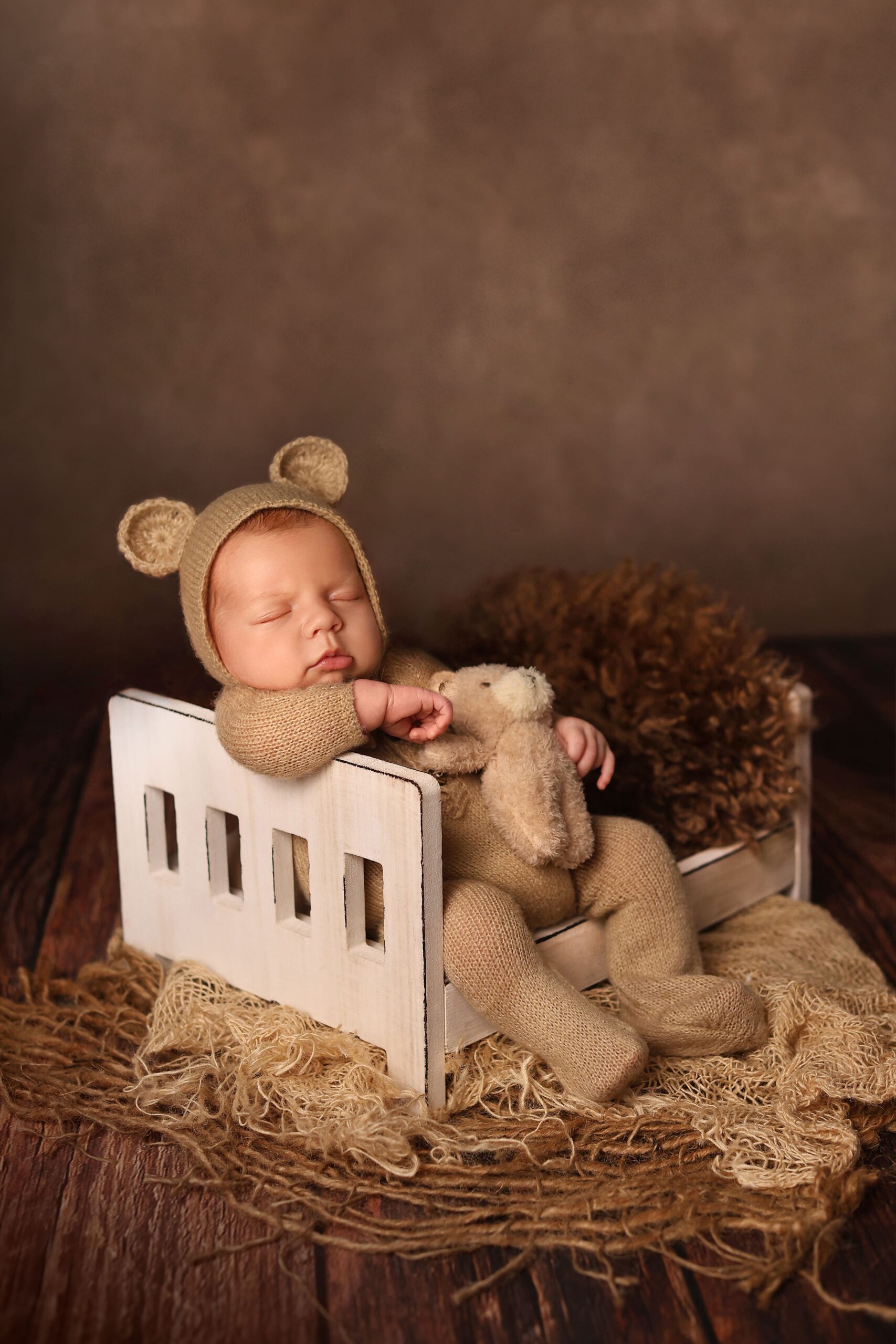 Baby portrait taken in a professional photography studio
