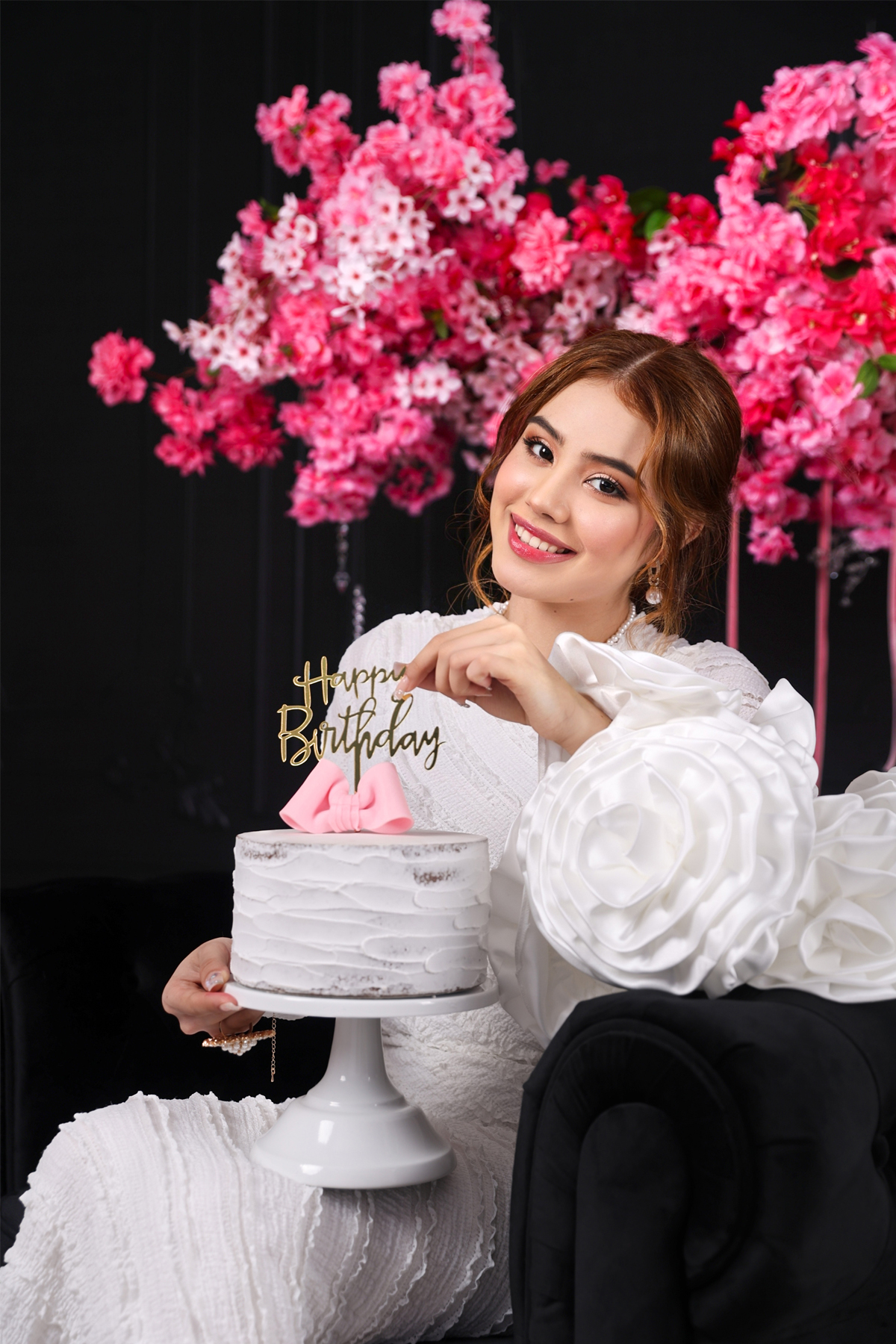 Birthday studio photoshoot in London with professional lighting and styling