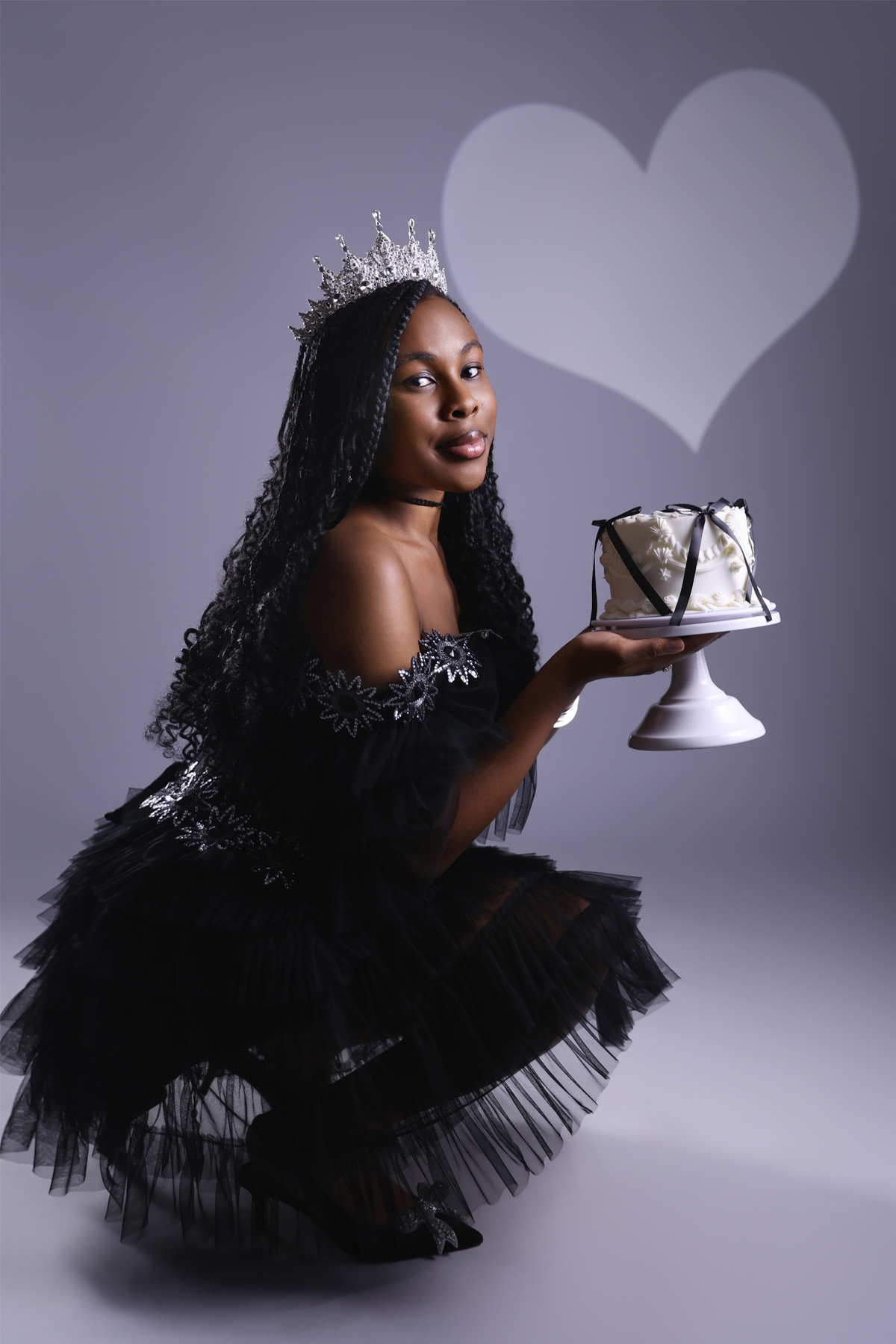 Birthday studio photoshoot with spotlight lighting in London