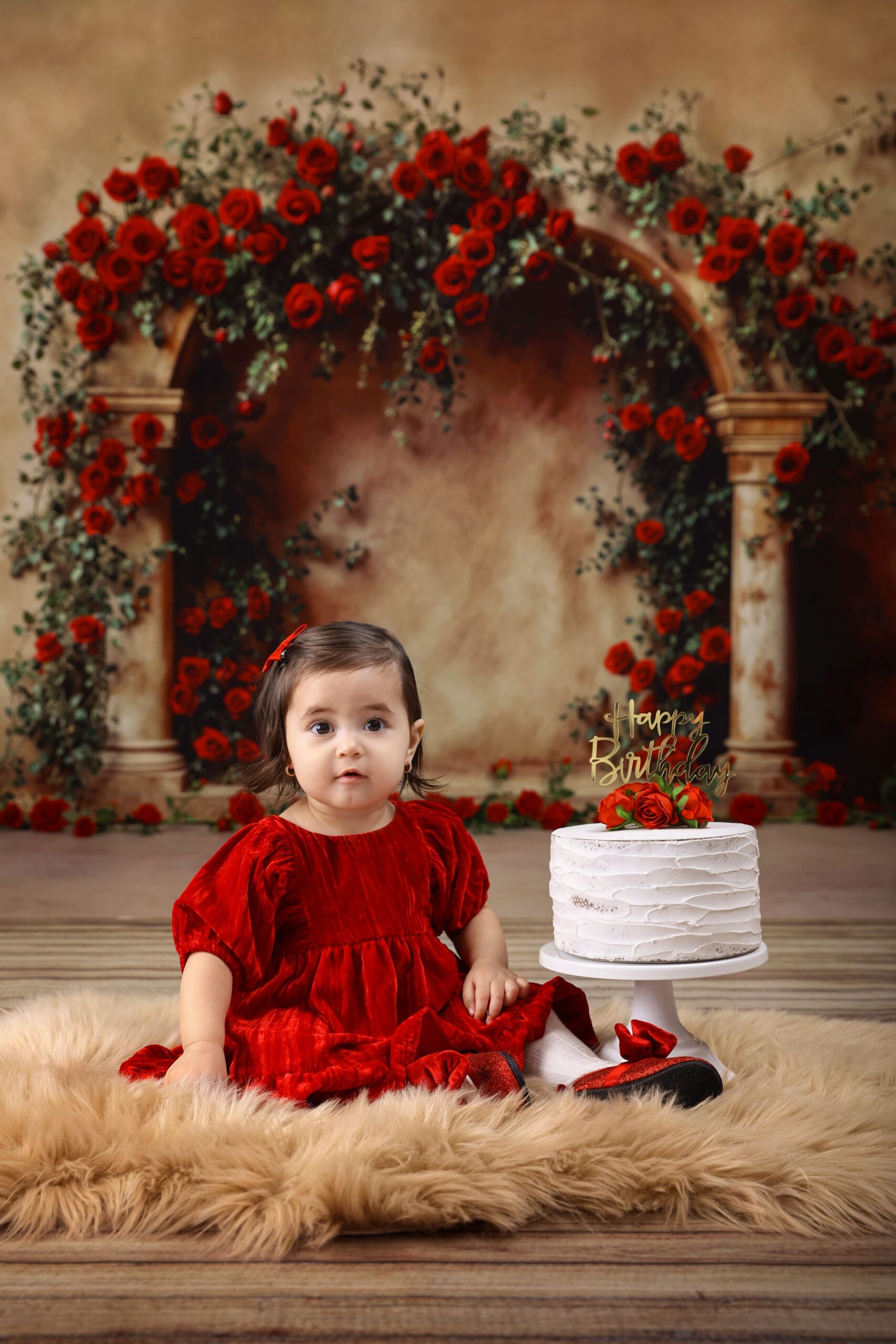 Happy children celebrating birthday during a professional photoshoot session