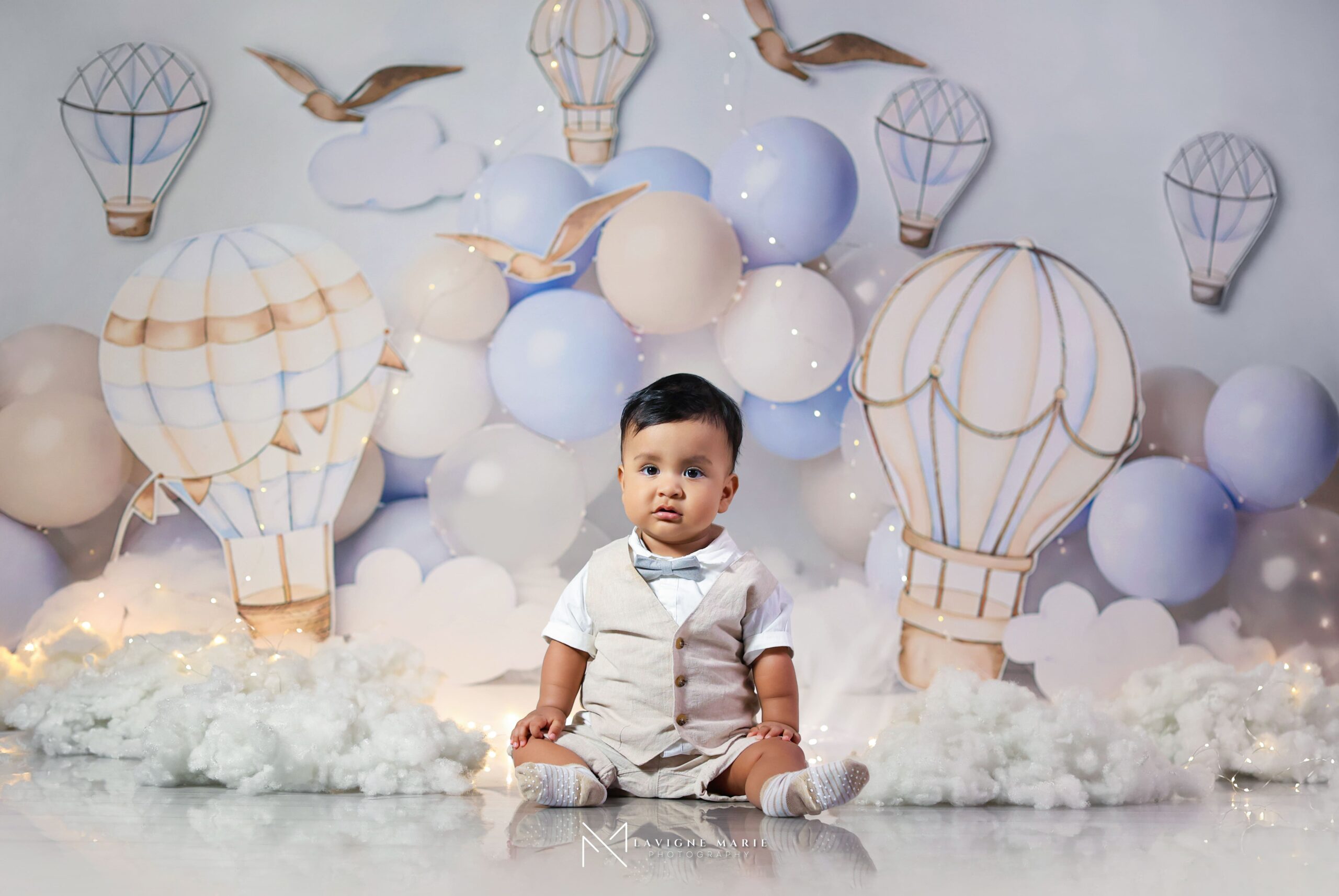 First birthday photoshoot of a baby boy celebrating his one year milestone