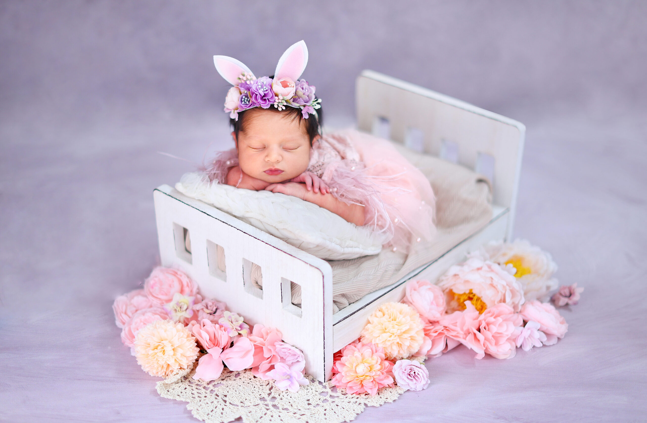 Newborn photography session in London studio