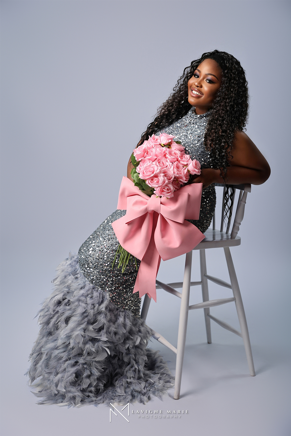 16th birthday studio photoshoot portrait session with professional lighting and modern birthday backdrop