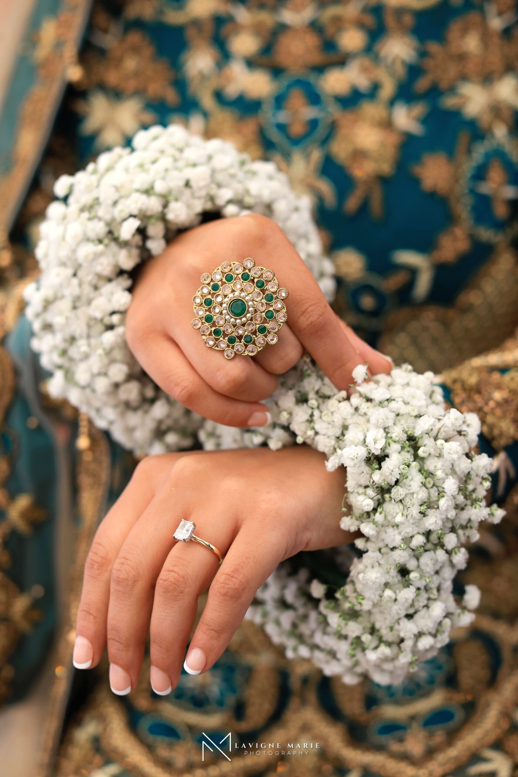 Mehndi wedding photographer covering Asian pre-wedding event with colourful decor and henna ceremony