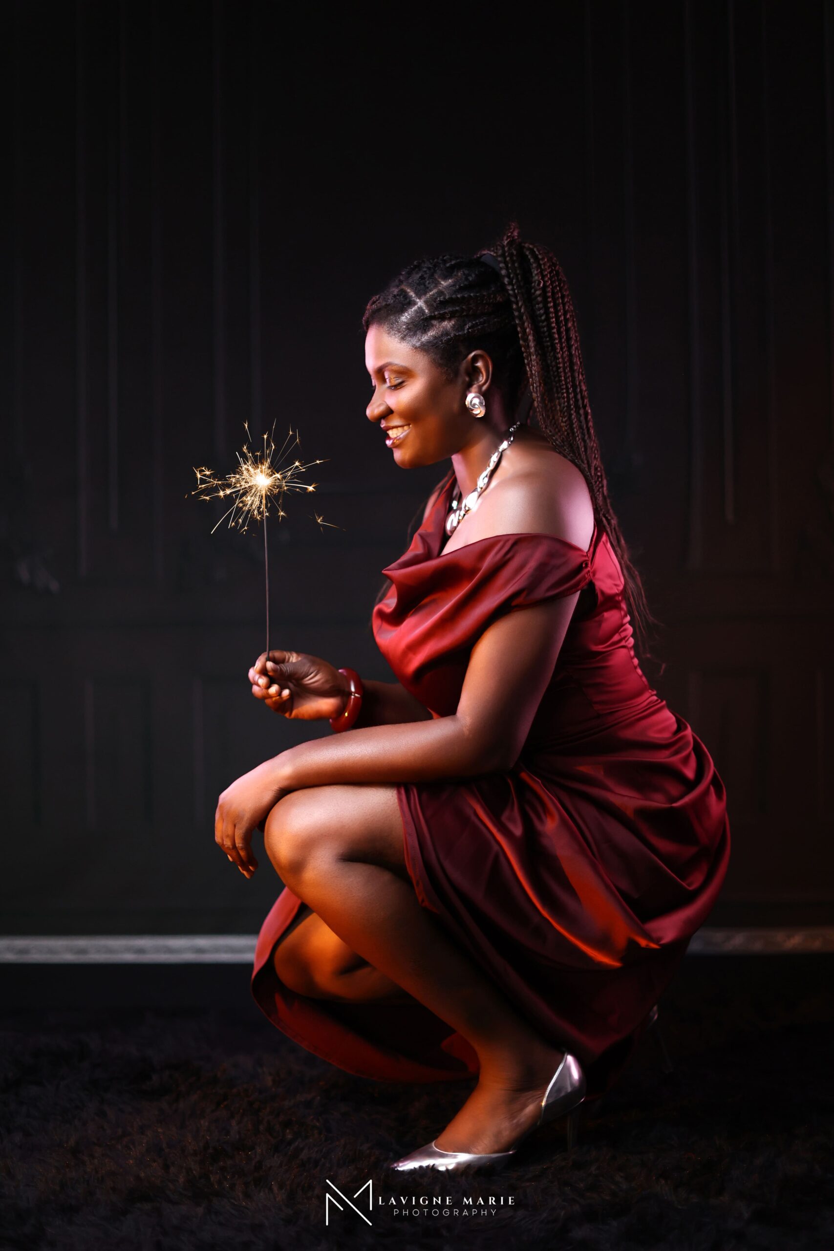 30th birthday photoshoot by Lavigne Marie Photography London featuring a stylish studio portrait for a milestone birthday celebration.