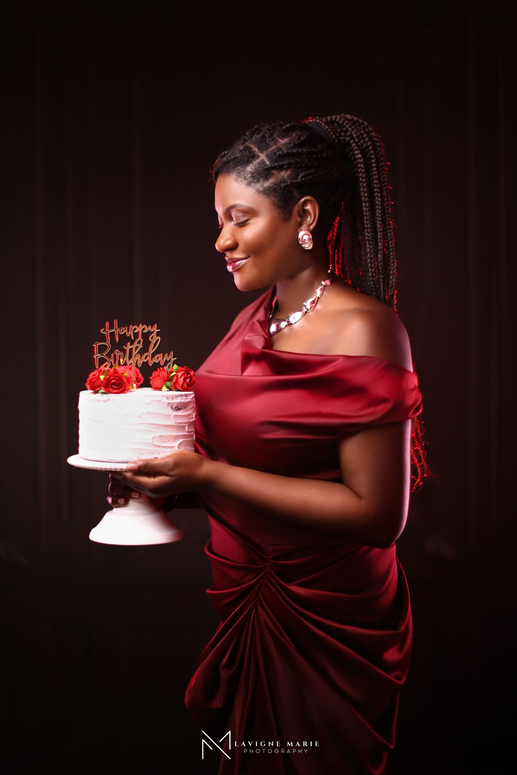 30th birthday session by Lavigne Marie Photography London showing an elegant studio portrait created for a milestone celebration.