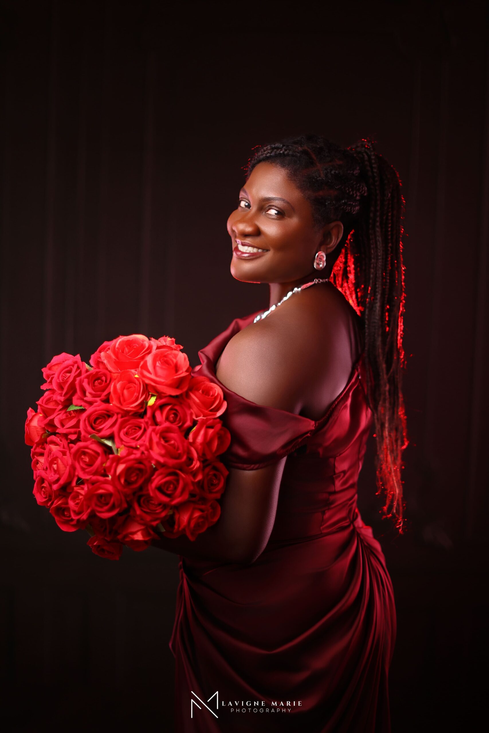 30th birthday studio session by Lavigne Marie Photography London featuring a stylish portrait for a milestone birthday celebration.