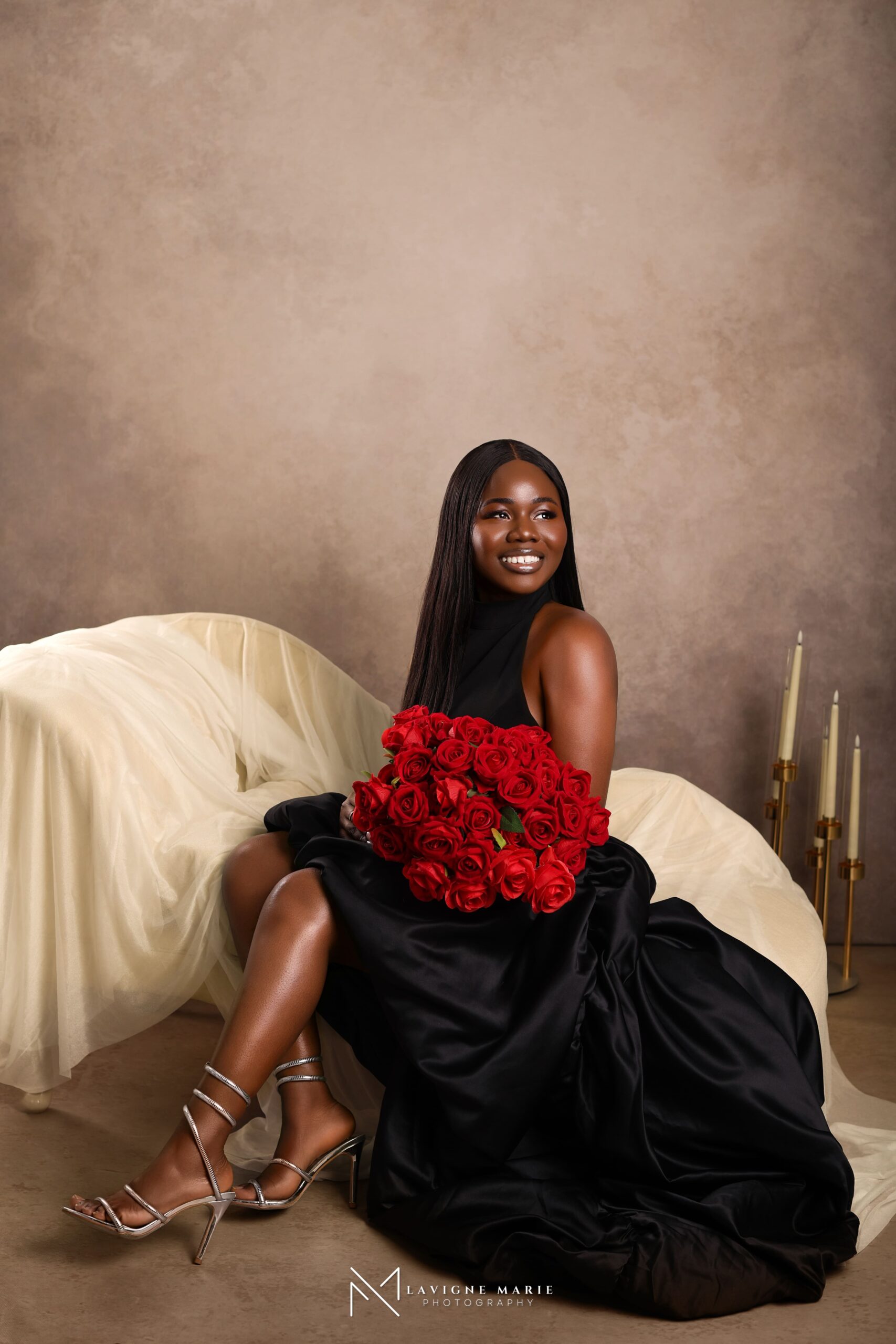 Birthday studio session by Lavigne Marie Photography London featuring a professional portrait created for a stylish birthday celebration.